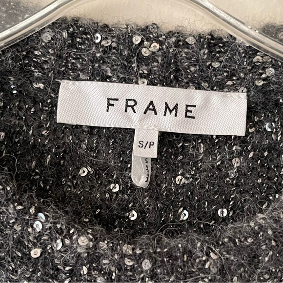 FRAME Sequin Sweater Smoke Heather - Picture 6 of 10